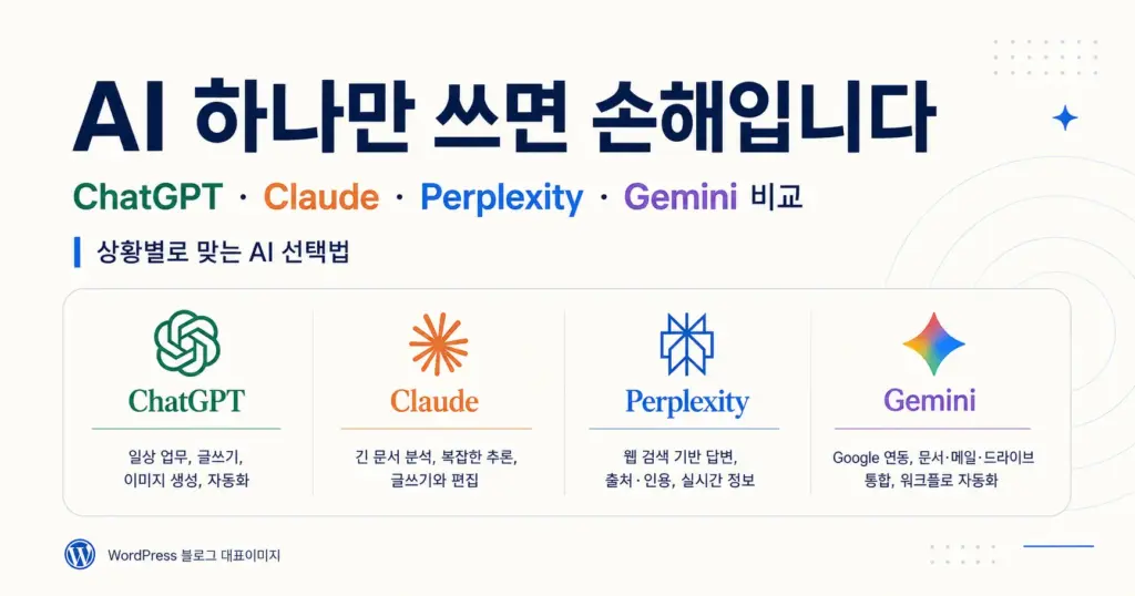 ChatGPT만 쓰면 손해입니다